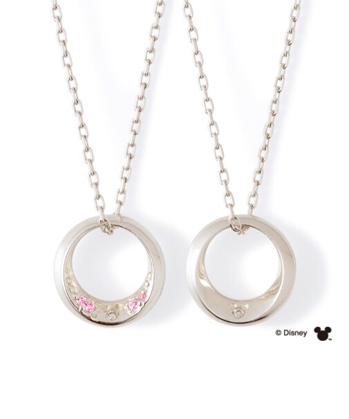 【Disney限定ジュエリーBOXでお届け】ディズニー 隠れミッキー / シルバー ペア ネックレス