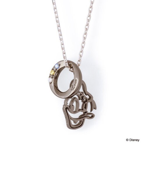 【Disney限定ジュエリーBOXでお届け】ディズニー ドナルド&デイジー / シルバー ペア ネックレス(メンズ単品)
