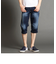 色落ち加工デニムハーフパンツ