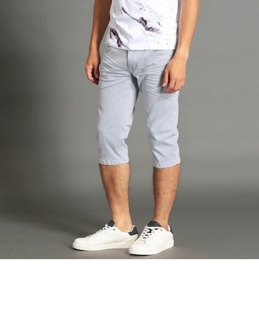 製品染めクロップドパンツ