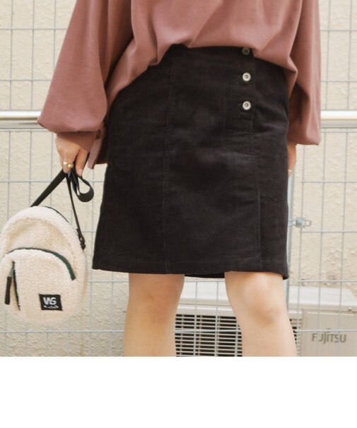 コーデュロイ台形スカート