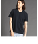 タックボーダー柄VネックTシャツ