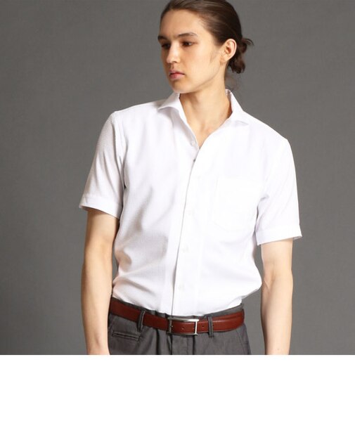 セミワイドカラー半袖ドレスシャツ