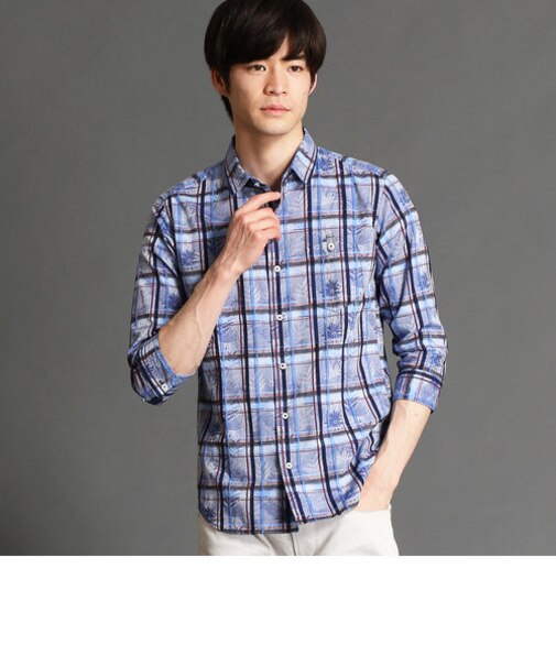 ボタニカル柄七分袖シャツ