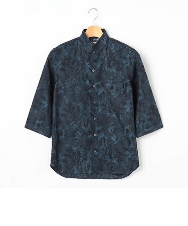 ボタニカルジャカードスタンドカラーシャツ