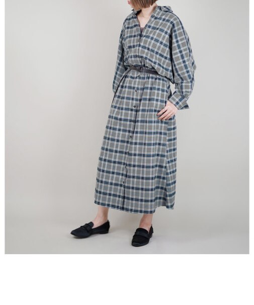 ベルト付セミフレアーワンピース