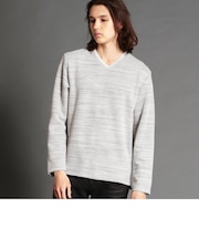 メランジダブルフェイスVネックカットソー