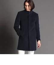 【ex/tra】カシミヤ混ビーバー スタンドカラーコート