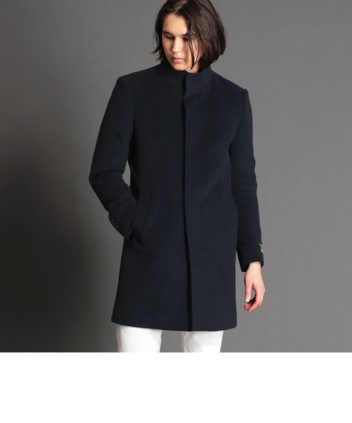 【ex/tra】カシミヤ混ビーバー スタンドカラーコート