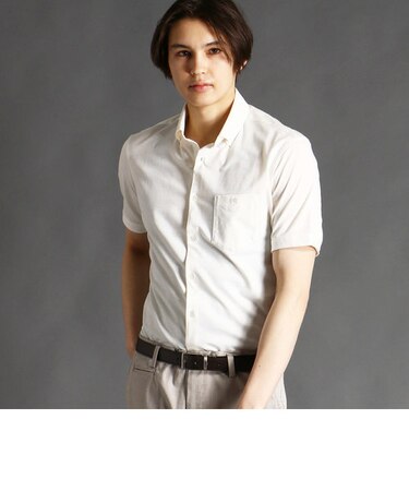 【ex/tra】ハウンドトゥースショートスリーブシャツ