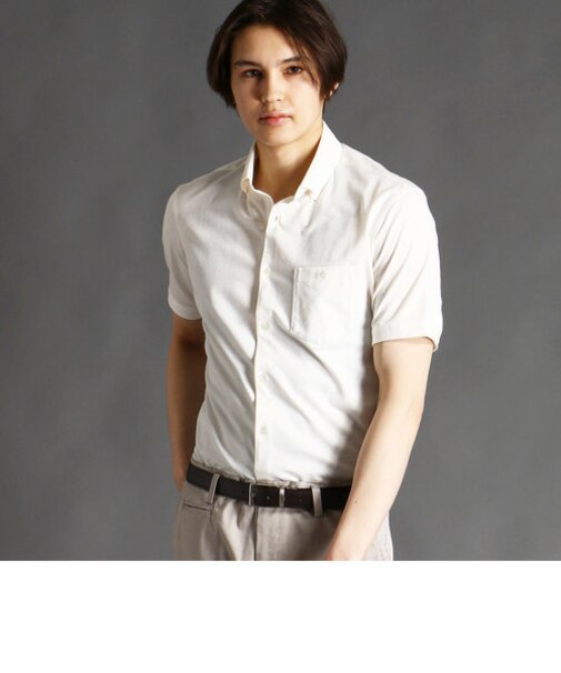 【ex/tra】ハウンドトゥースショートスリーブシャツ