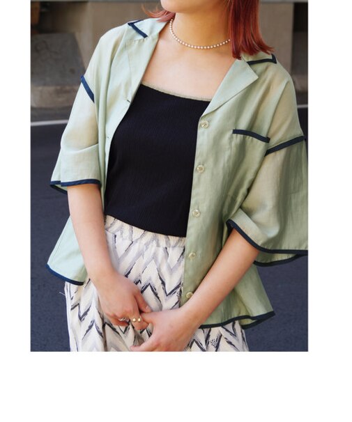 パイピングシアーシャツ