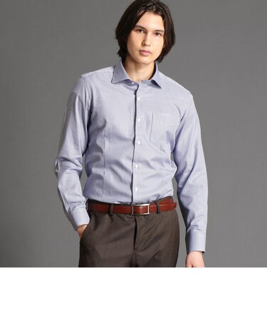 MONTI ハウンドトゥース柄ドレスシャツ