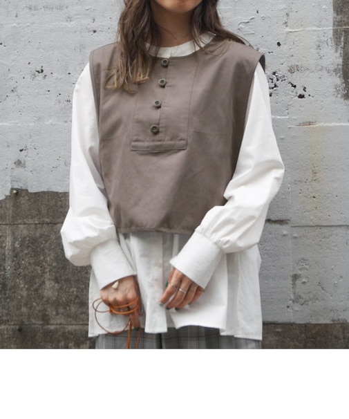 フィッシャーマンベストブラウスセット