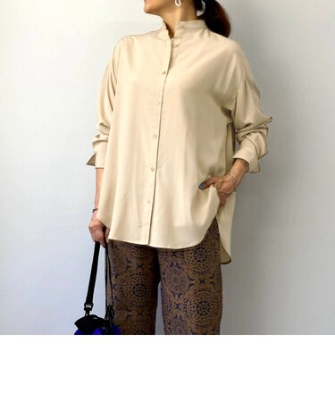 ラウンドヘム長袖シャツ