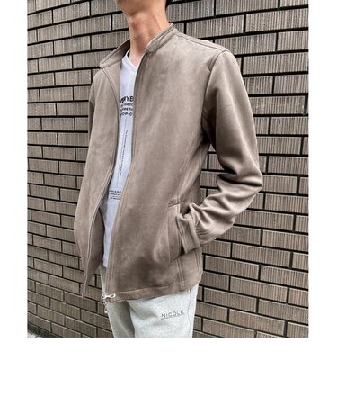 スウェード調シングルシャツブルゾン