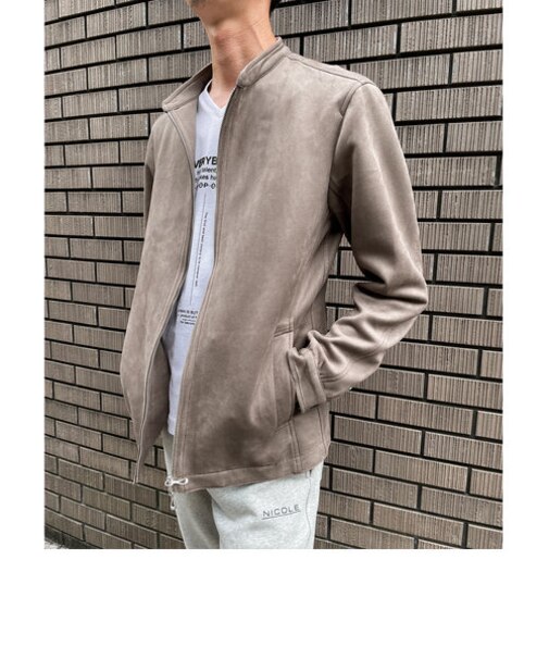 スウェード調シングルシャツブルゾン