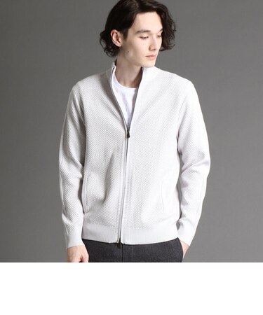 ジャカード スタンドニットブルゾン