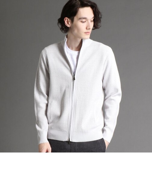 ジャカード スタンドニットブルゾン