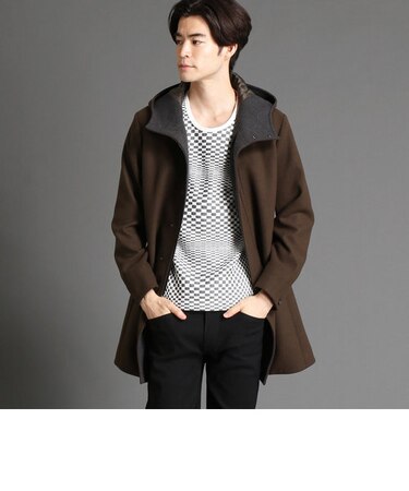 ウールライクフーテッドコート