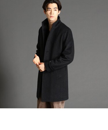先染めヘリンボンウールコート