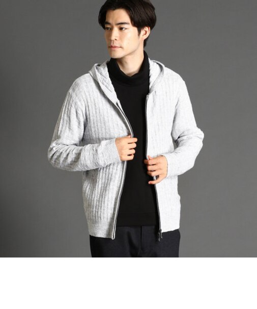 バスケットジャカードニットブルゾン