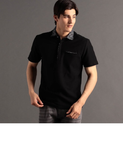 ハニカムジャージー フラワーシャツ襟 ポロシャツ