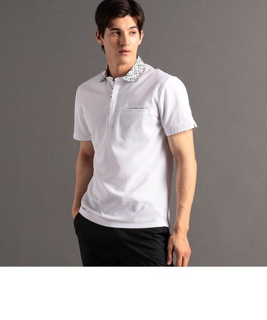 ハニカムジャージー フラワーシャツ襟 ポロシャツ