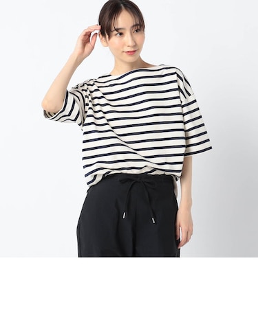 国産デラヴェ天竺半袖ボーダーＴシャツ