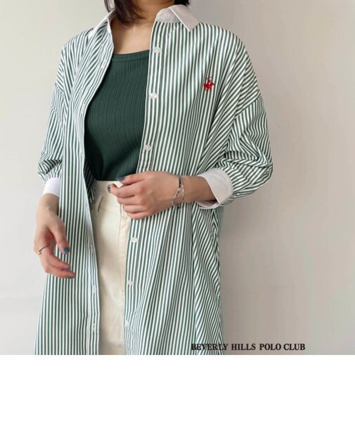 WEB限定【BEVERLY HILLS POLO CLUB】７分袖クレリックワンピース