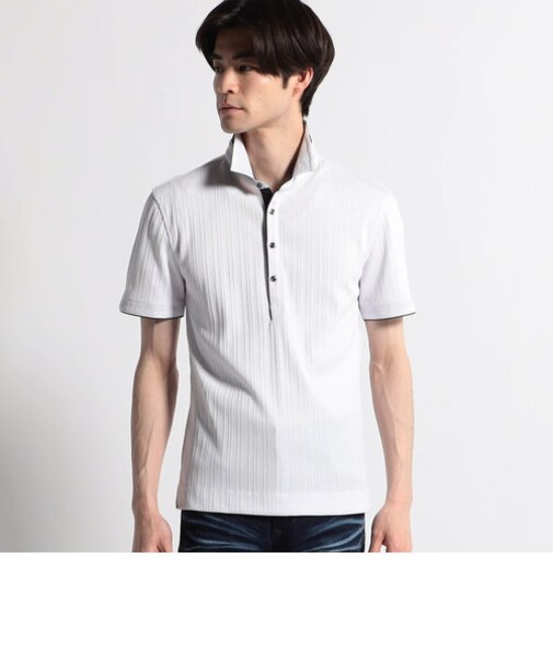 ランダムシルケット半袖ポロシャツ