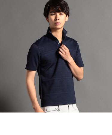 ジャカードボーダー半袖ポロシャツ