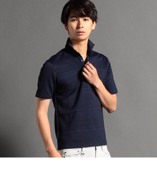 ジャカードボーダー半袖ポロシャツ