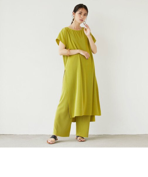 プリーツワンピース／無地４色／柄3色