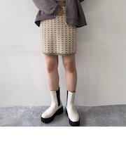 ダブルジャカードスカート