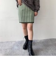 ダブルジャカードスカート