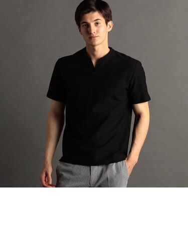 ハニカムジャージー キーネックTシャツ