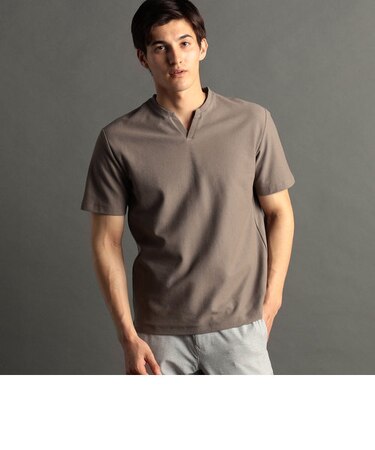 ハニカムジャージー キーネックTシャツ