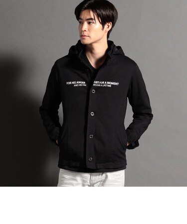 ロゴプリントストレッチツイル中綿ブルゾン