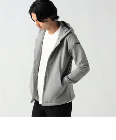 フードロゴプリントフロントスナップパーカー