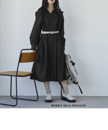 【BEVERLY HILLS POLO CLUB】スカラップBIGカラーワンピース
