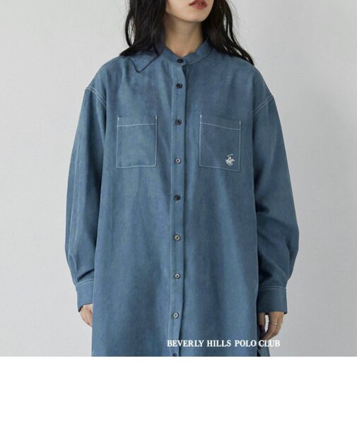 【BEVERLY HILLS POLO CLUB】スタンドカラーチュニックシャツ