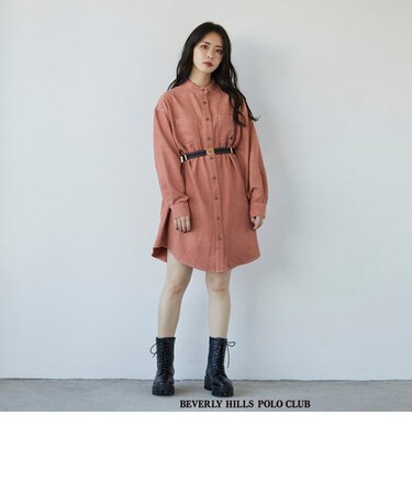 【BEVERLY HILLS POLO CLUB】スタンドカラーチュニックシャツ