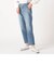 ストレッチ　ボーイフレンド風テーパードデニムパンツ