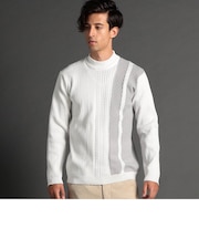 【22年モデル WEB限定再販売】編地切替モックネックニット