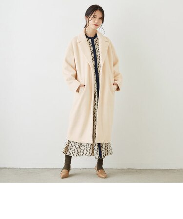 ダブルフェイス テーラードコート/ロング/モッサ風