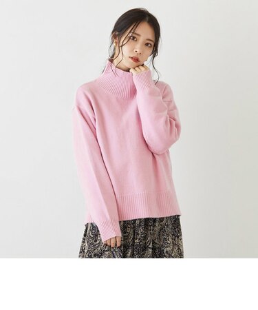 バックスリット ハイネック プルオーバー
