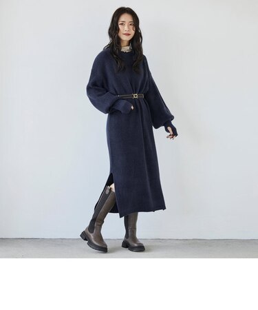 フィンガーホールニットワンピース