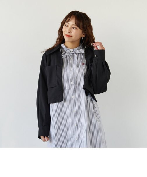 フラットカラー ショートジャケット