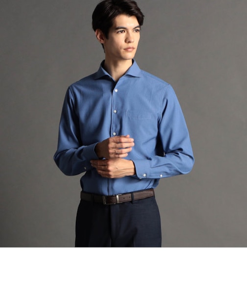 シアサッカー ドレスシャツ